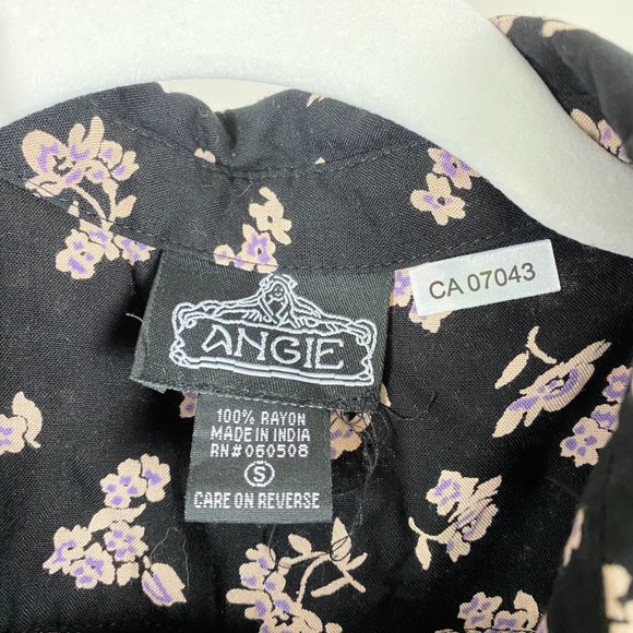 Angie Black Pink Floral Cold-shoulder Short Dress Size S - Picture 3 of 7